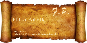 Filla Patrik névjegykártya