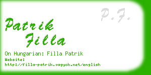patrik filla business card